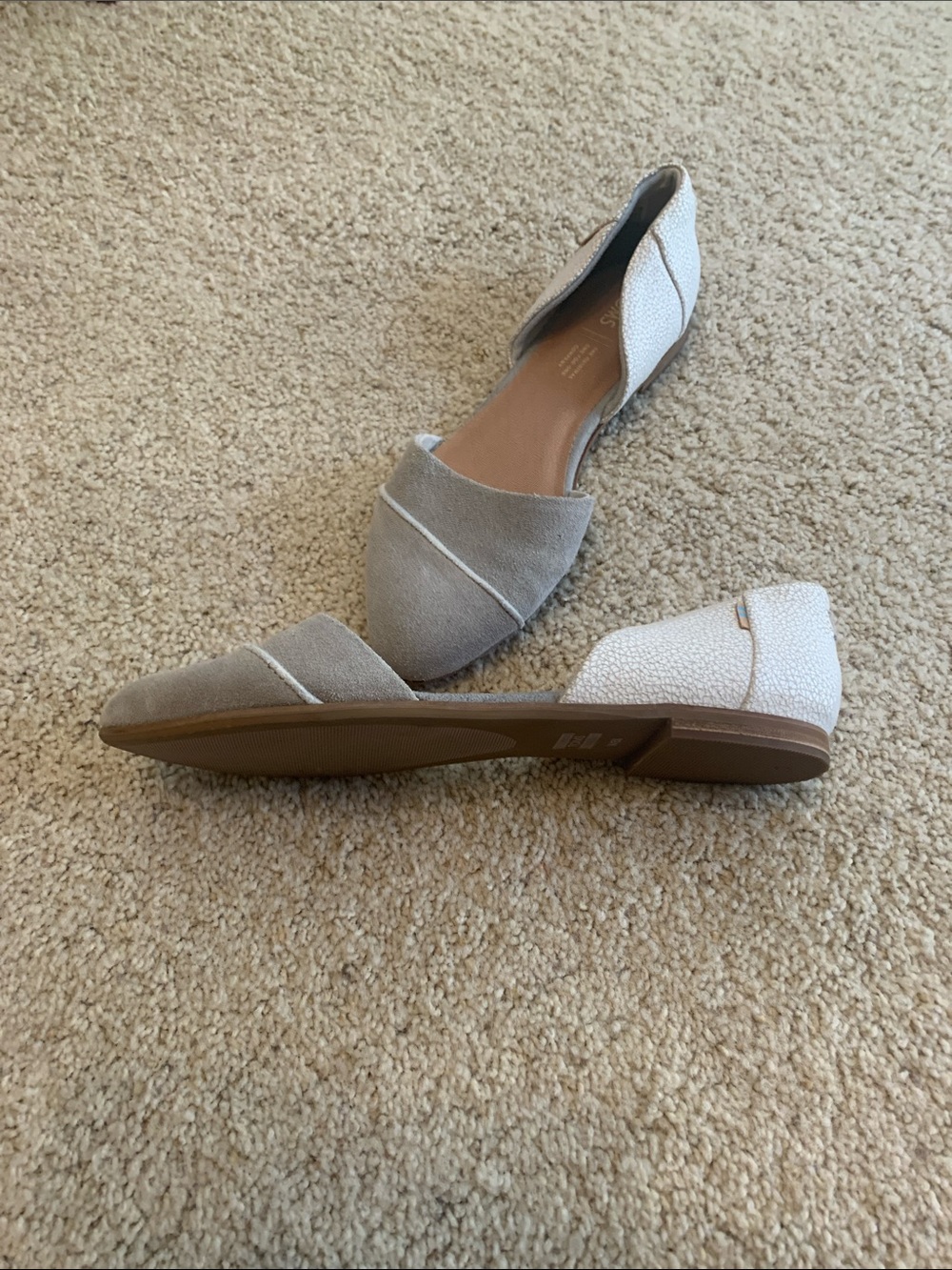 TOMS Light Gray Suede D'Orsay Flats - Picture 6 of 12